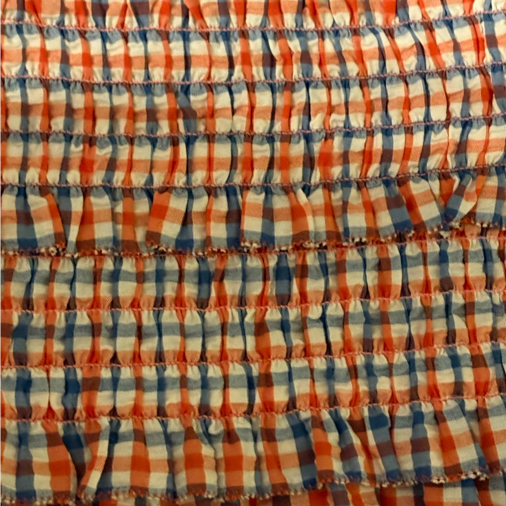 NWT Hunter Bell Francie Sun Dress In Lighthouse Gingham Large L Blue Red July 4 - Picture 10 of 11